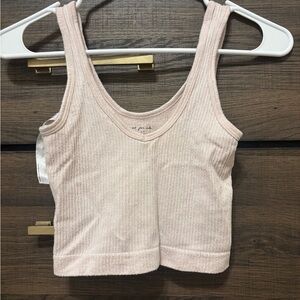 Pink Ribbed Tank Top urban outfitters